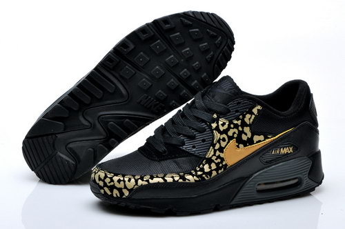 Nike Air Max 90 Mens Leopard Print Black Gold For Sale